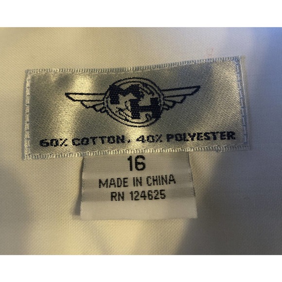 MH Pilot White Button up Work Shirts Lot of 2 Size 16 NWOT - Picture 3 of 10